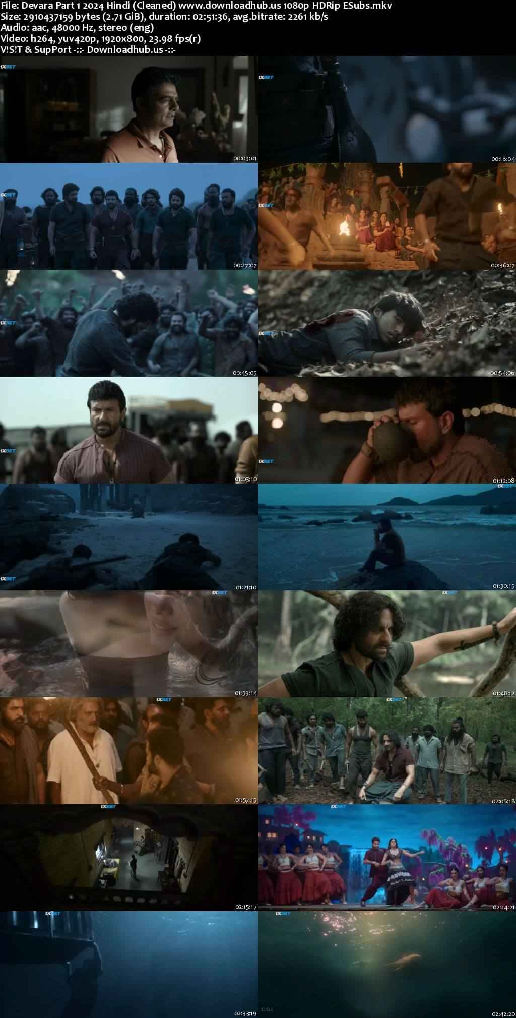 Devara: Part 1 2024 Hindi (Cleaned) Movie DD2.0 1080p 720p 480p HDRip ESubs x264 HEVC