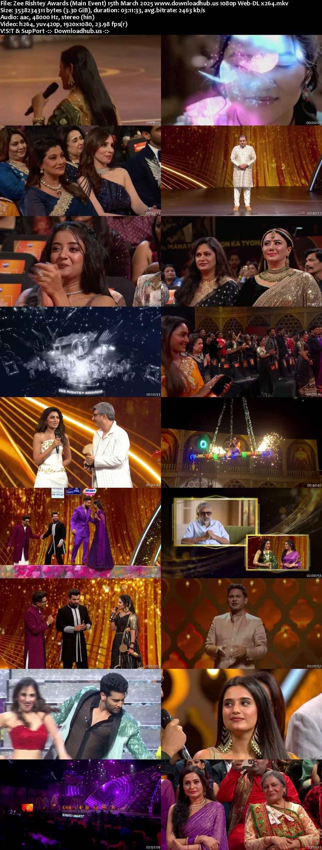 Zee Rishtey Awards (Main Event) 15th March 2025 1080p 720p 480p Web-DL x264