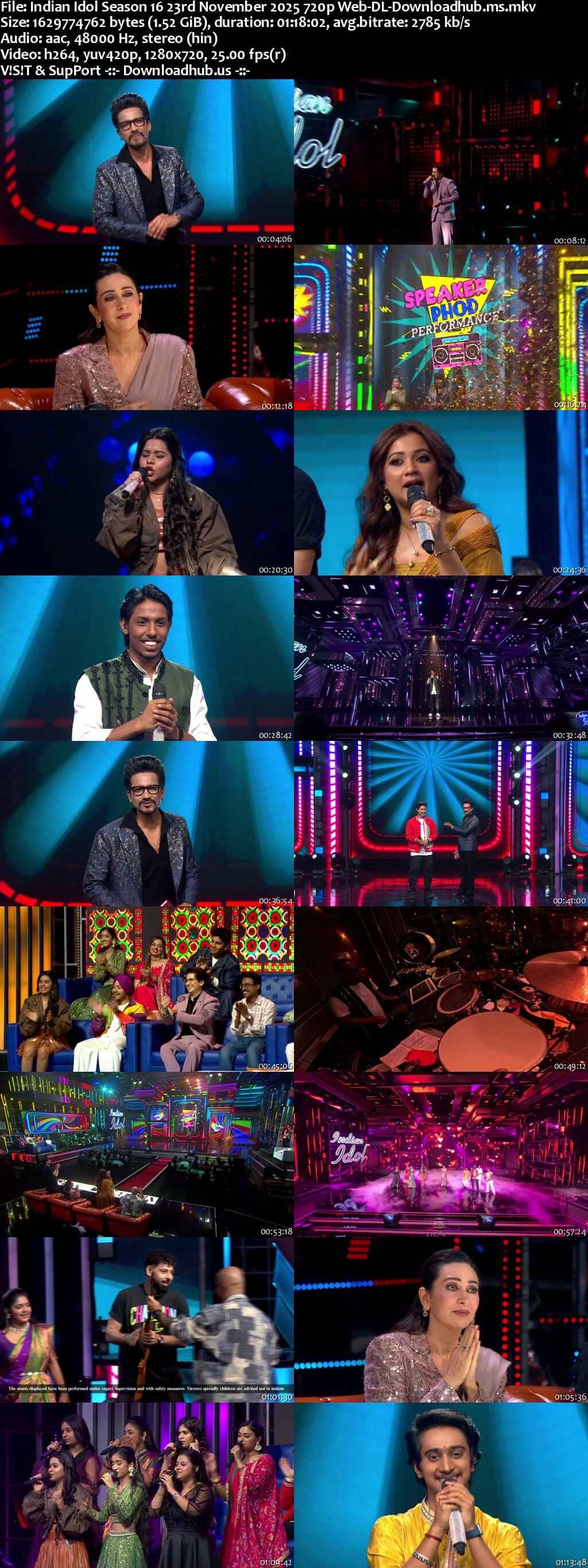 Indian Idol Season 16 23 November 2025 Episode 12 Web-DL 720p 480p Indian Idol Season 16 23 November 2025 Episode 12 Web-DL 720p 480p
