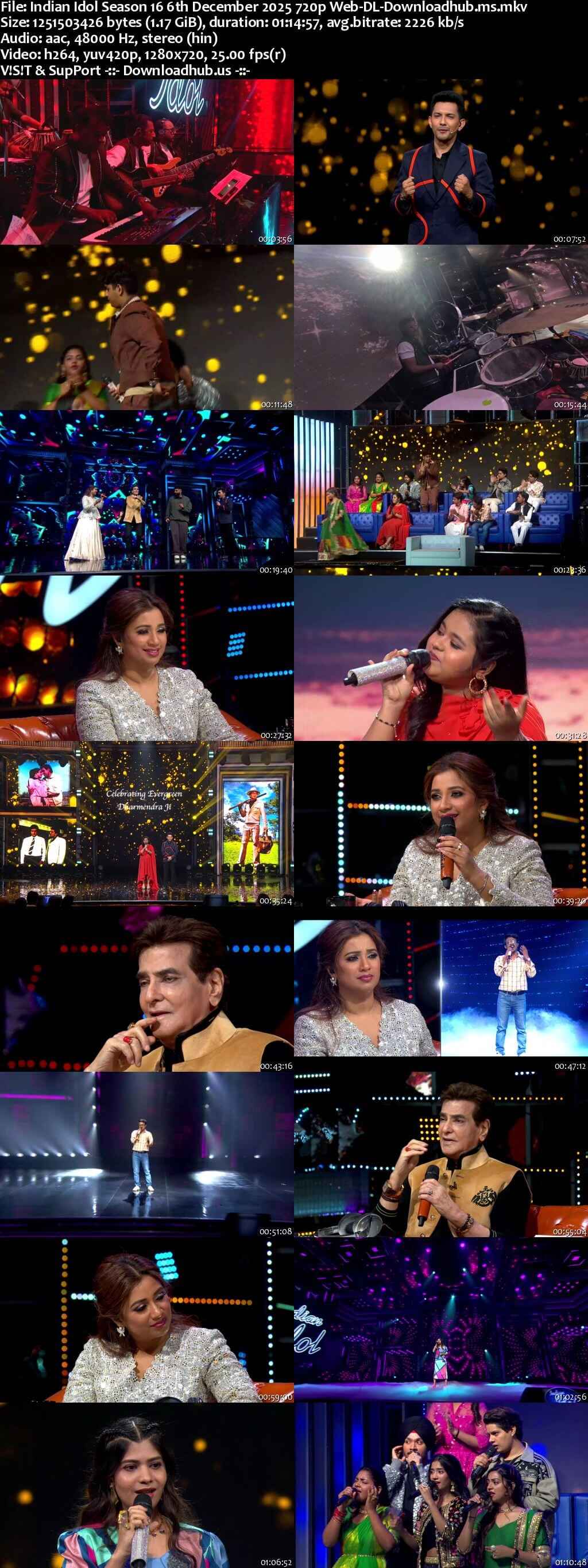 Indian Idol Season 16 6 December 2025 Episode 15 Web-DL 720p 480p