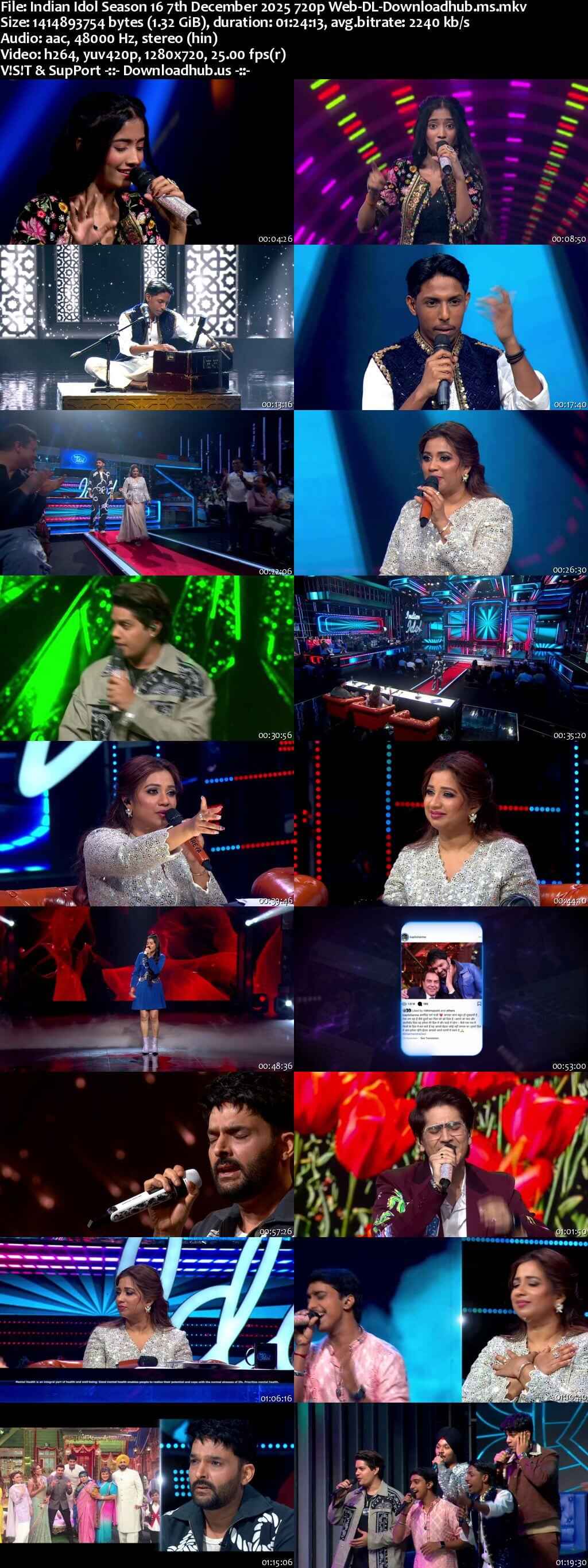 Indian Idol Season 16 7 December 2025 Episode 16 Web-DL 720p 480p
