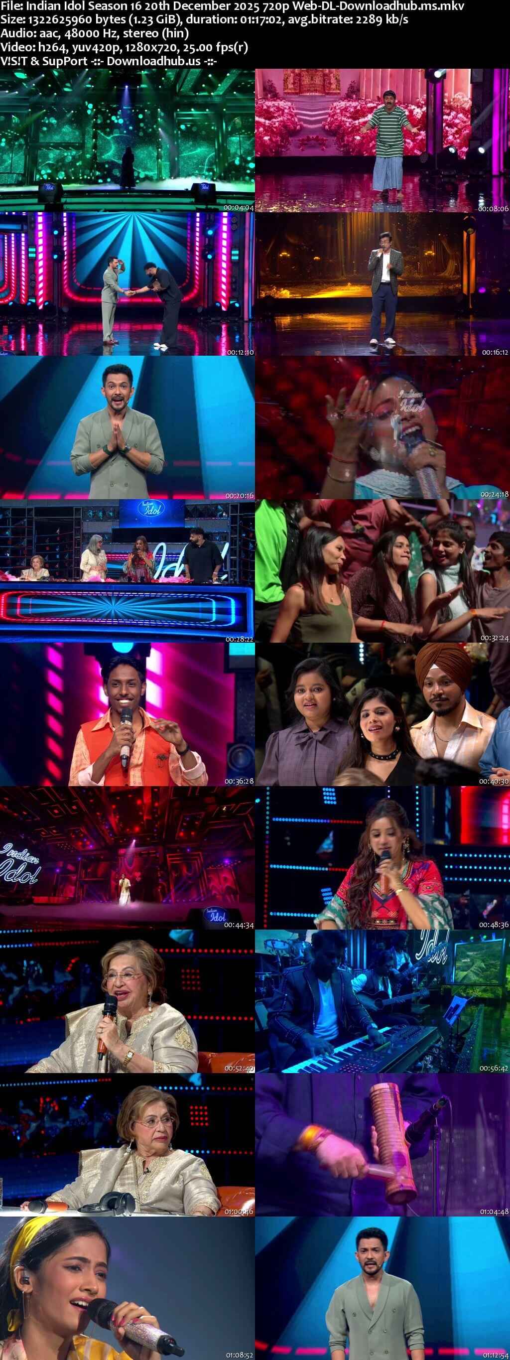 Indian Idol Season 16 20 December 2025 Episode 19 Web-DL 720p 480p