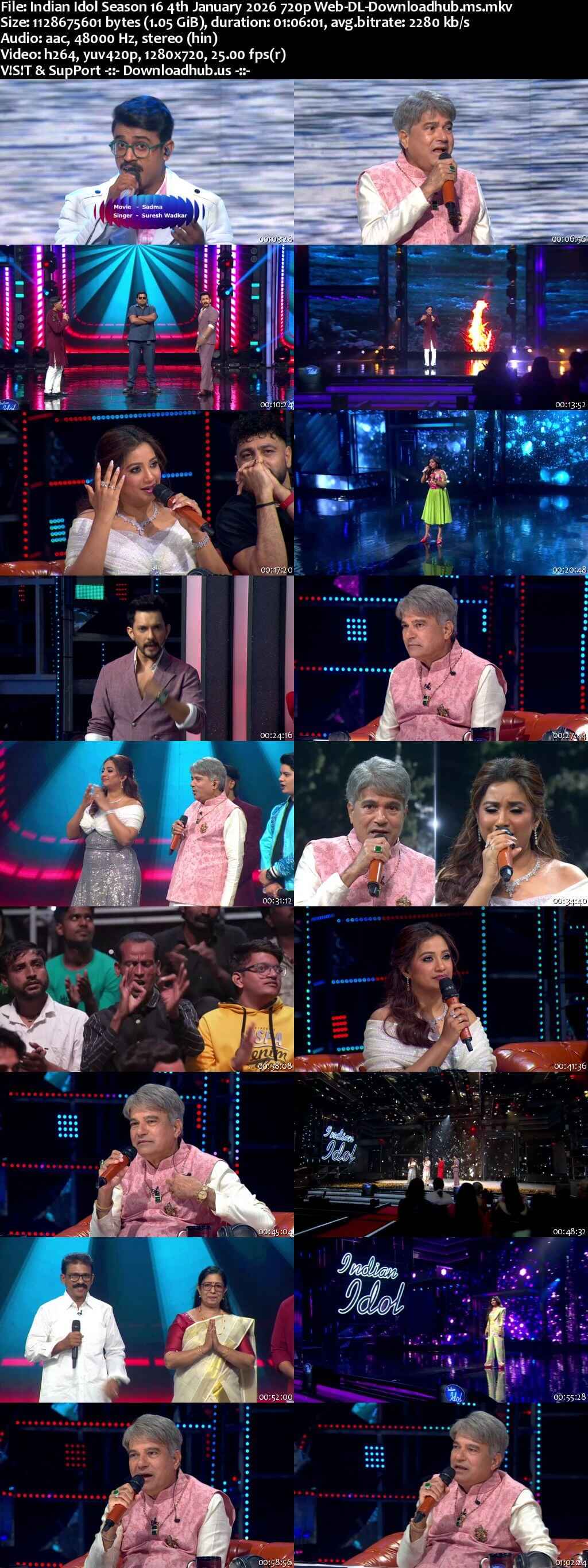 Indian Idol Season 16 4 January 2026 Episode 24 Web-DL 720p 480p