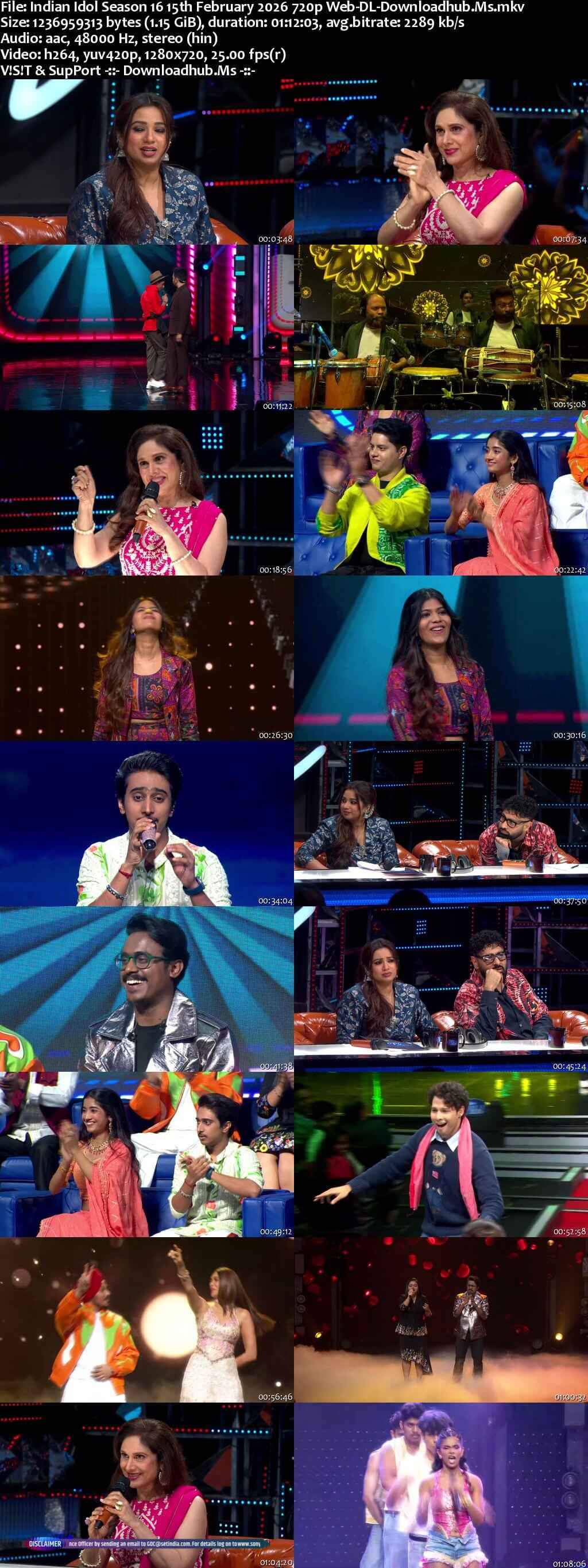 Indian Idol Season 16 15 February 2026 Episode 37 Web-DL 720p 480p Indian Idol Season 16 15 February 2026 Episode 37 Web-DL 720p 480p