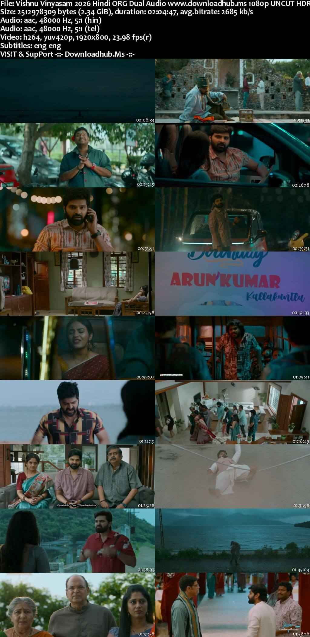 Vishnu Vinyasam 2026 Hindi ORG Dual Audio Movie DD5.1 4k 1080p 720p 480p UNCUT HDRip ESubs x264 HEVC Vishnu Vinyasam 2026 Hindi ORG Dual Audio Movie DD5.1 4k 1080p 720p 480p UNCUT HDRip ESubs x264 HEVC