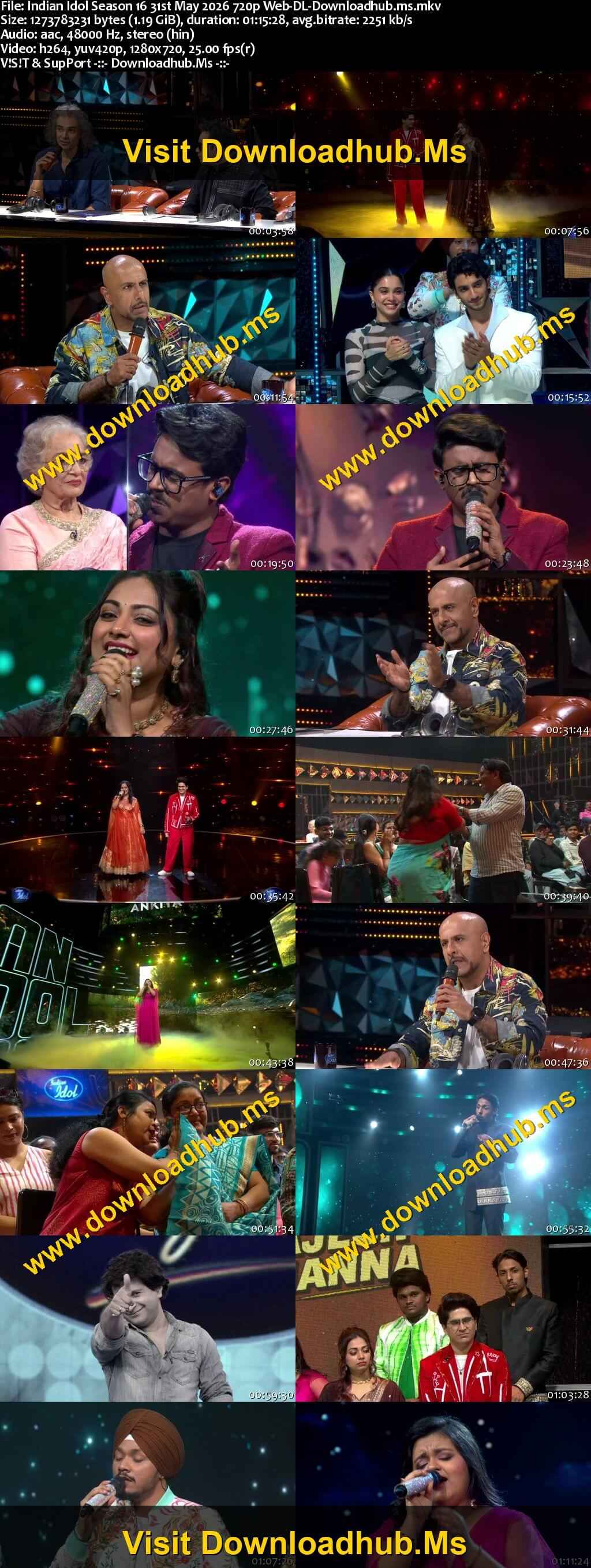 Indian Idol Season 16 31 May 2026 Episode 66 Web-DL 720p 480p Indian Idol Season 16 31 May 2026 Episode 66 Web-DL 720p 480p