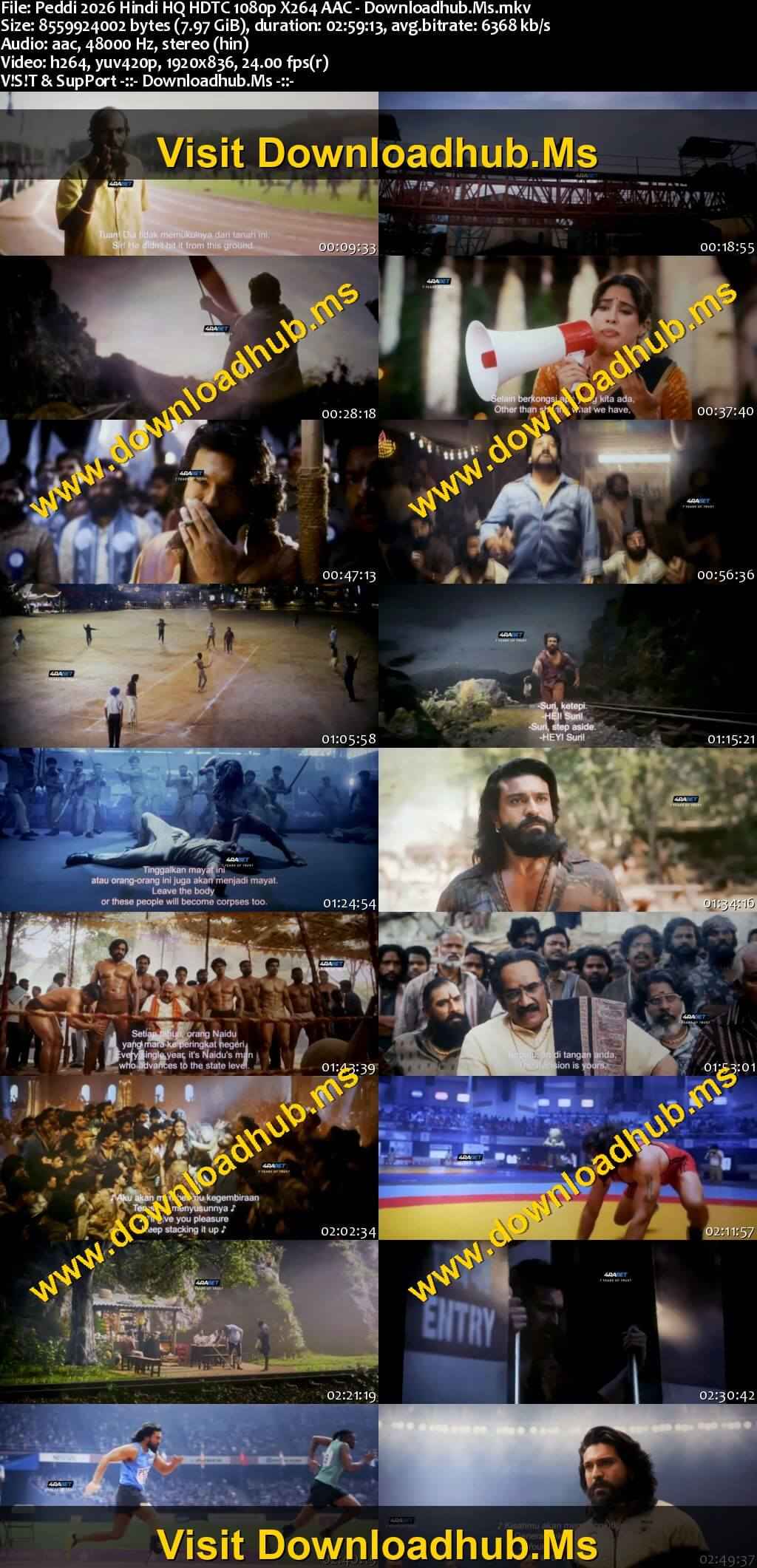 Peddi 2026 Hindi Movie 1080p 720p 480p HDTC HC-ESubs x264 HEVC Peddi 2026 Hindi Movie 1080p 720p 480p HDTC HC-ESubs x264 HEVC