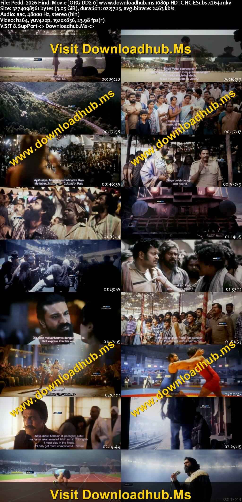 Peddi 2026 Hindi Movie 1080p 720p 480p HDTC HC-ESubs x264 HEVC Peddi 2026 Hindi Movie 1080p 720p 480p HDTC HC-ESubs x264 HEVC
