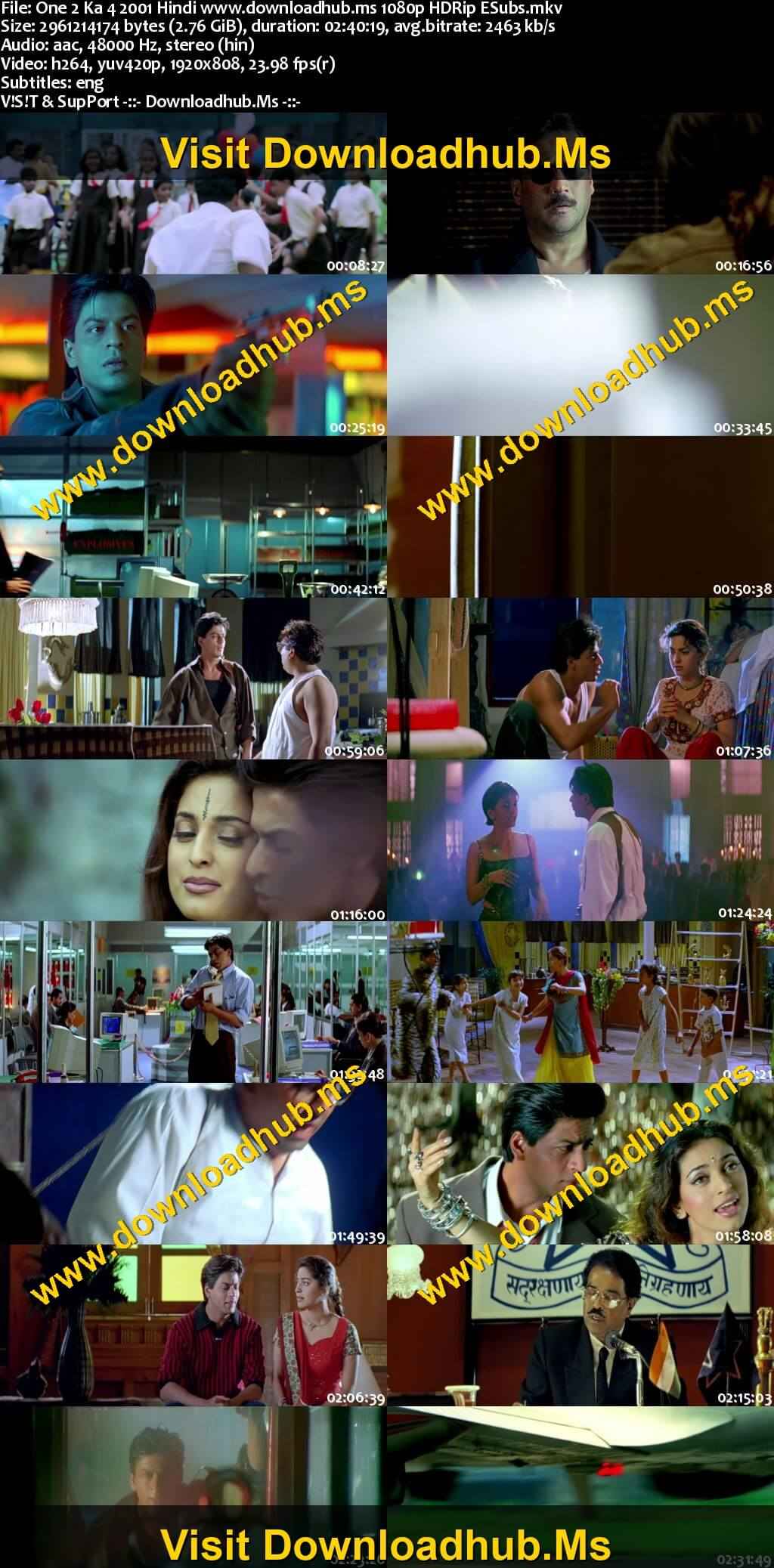 One 2 Ka 4 2001 Hindi Movie DD2.0 1080p 720p 480p HDRip ESubs x264 HEVC