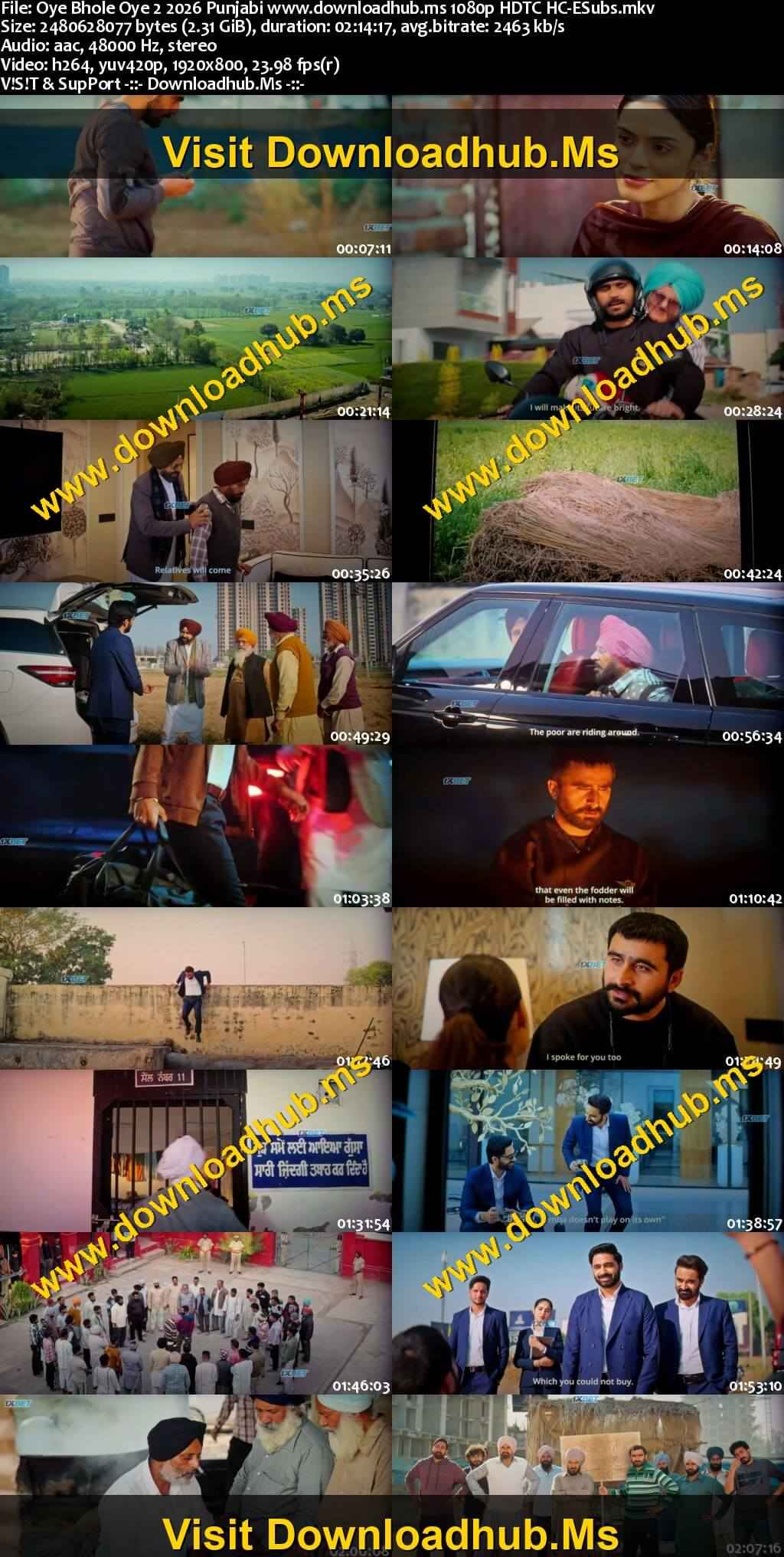 Oye Bhole Oye 2 2026 Punjabi Movie 1080p 720p 480p HDTC HC-ESubs x264 HEVC