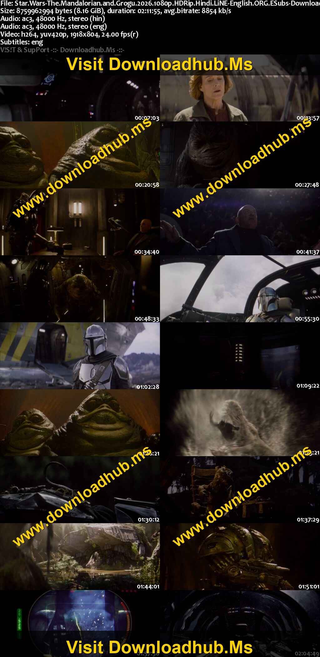 Star Wars: The Mandalorian and Grogu 2026 Hindi (LiNE) Dual Audio Movie DD2.0 1080p 720p 480p Web-DL ESubs x264 HEVC