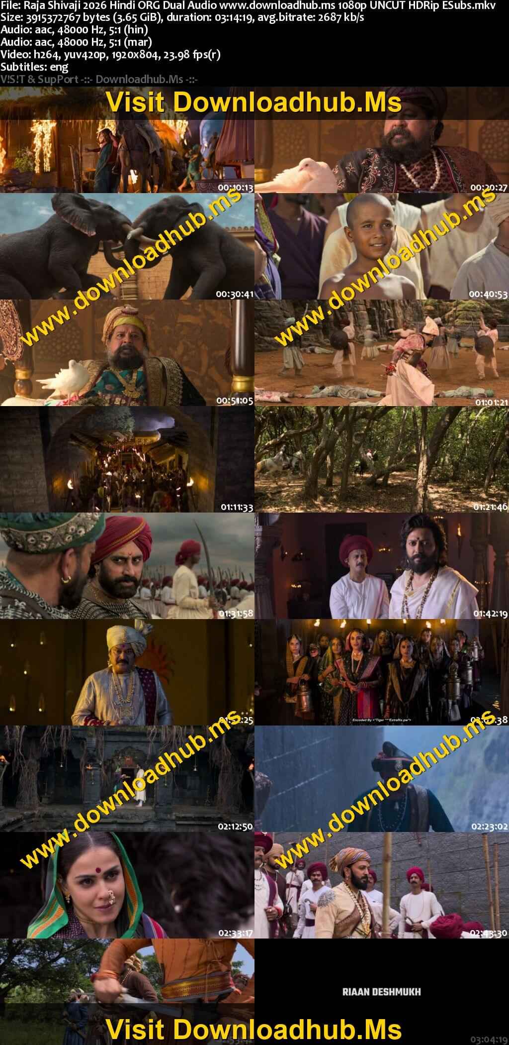 Raja Shivaji 2026 Hindi ORG Dual Audio Movie DD5.1 4k 1080p 720p 480p UNCUT HDRip ESubs x264 HEVC