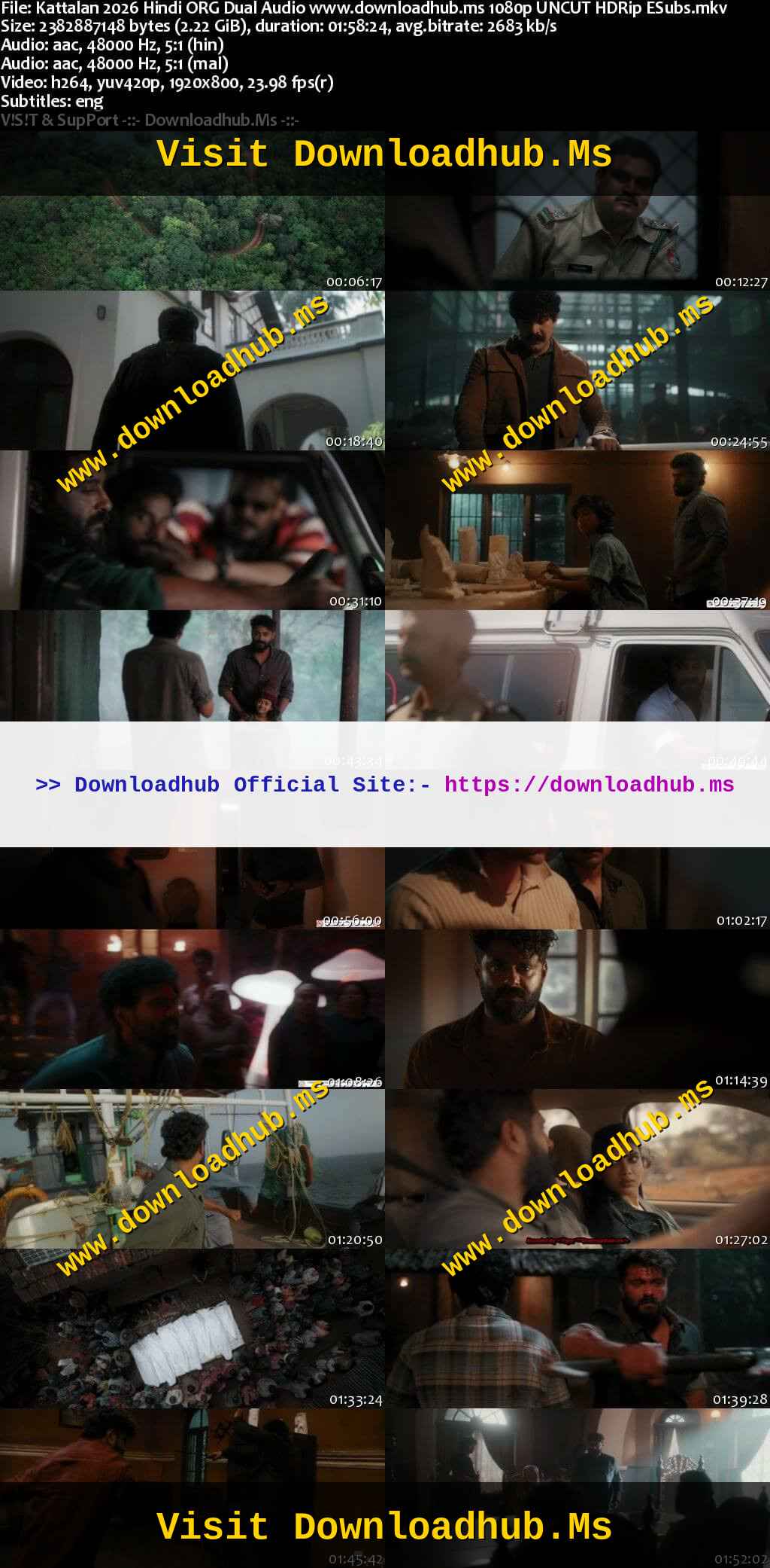 Kattalan 2026 Hindi ORG Dual Audio Movie DD5.1 1080p 720p 480p UNCUT HDRip ESubs x264 HEVC